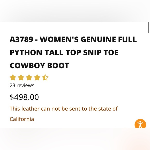 Genuine Snakeskin Leather Western Boots - Picture 6 of 6